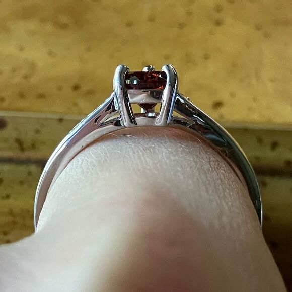 Natural Red Labradorite Sterling Silver Ring Size 9.75 - Picture 2 of 10